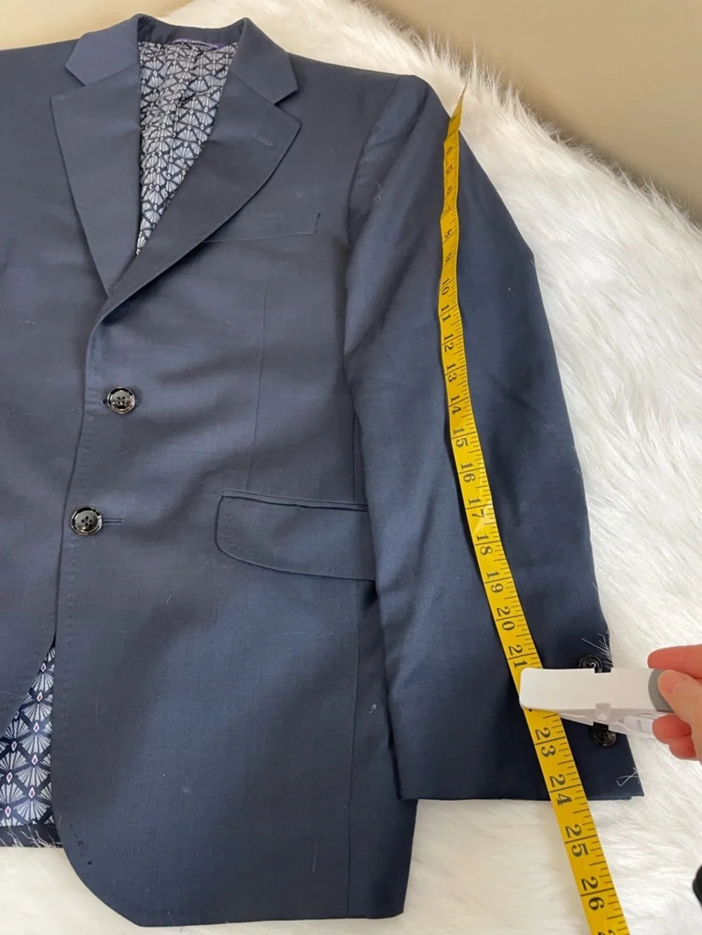 Ted baker navy blue light weight wool blazer 40 s
